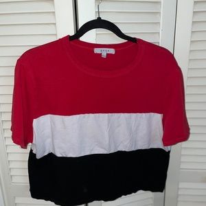 Gaze Crop Top Red, Black, and White Women's Large